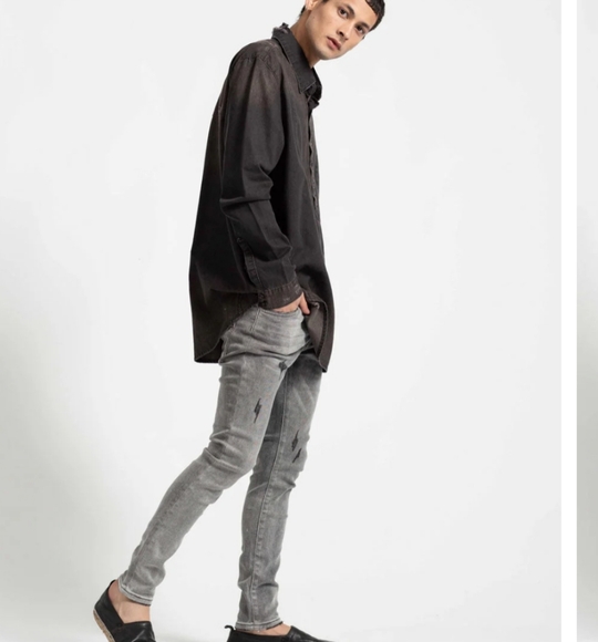 One Teaspoon Pull Over Distressed Denim Shirt - Picture 2 of 7